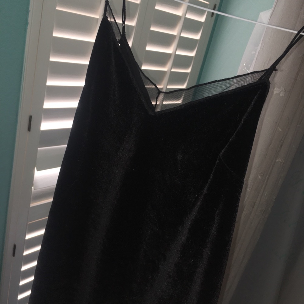 Free people Black velvet and mesh top